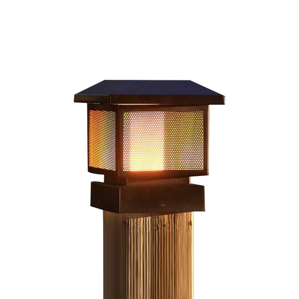 Квадратный классический 72 SMD светодиоды передняя дверь ворота сад открытый эффект пламени Солнечный столб свет лампы фонарь