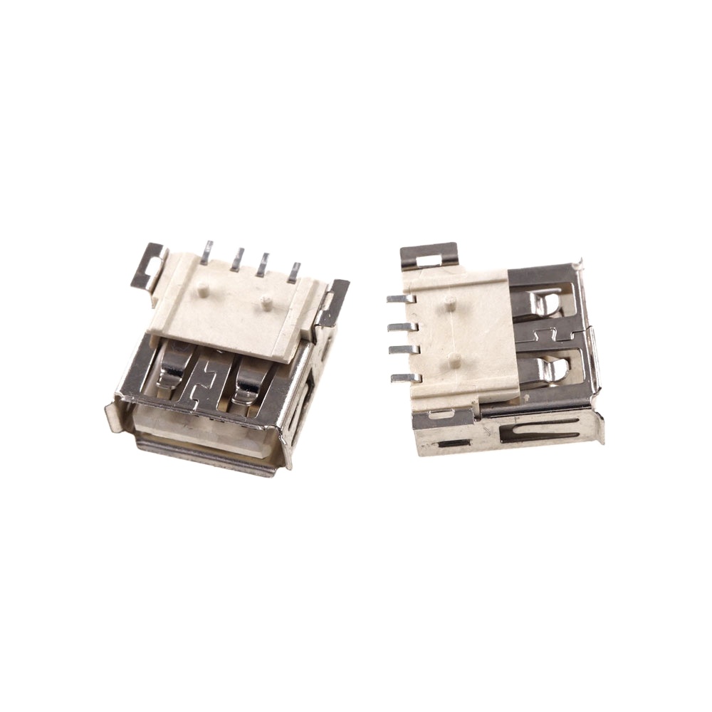 SMT USB-разъем 2,0 типа A F, гнездовой разъем, прямоугольный SMD поверхностное крепление, печатная плата, направляющая, повторная пайка