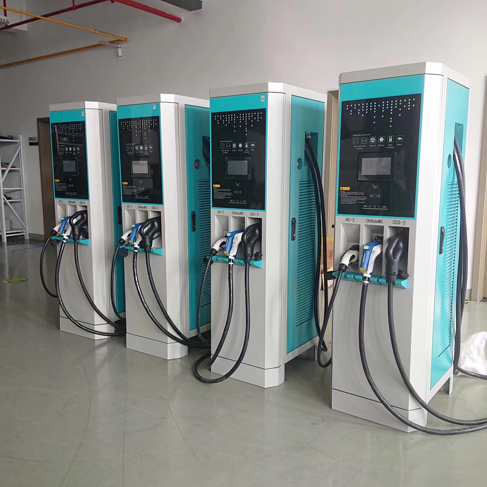 NKR-DC001 60 кВт/120 кВт DC EV Charger,CCS + CHADEMO + AC,OCPP1.6J
