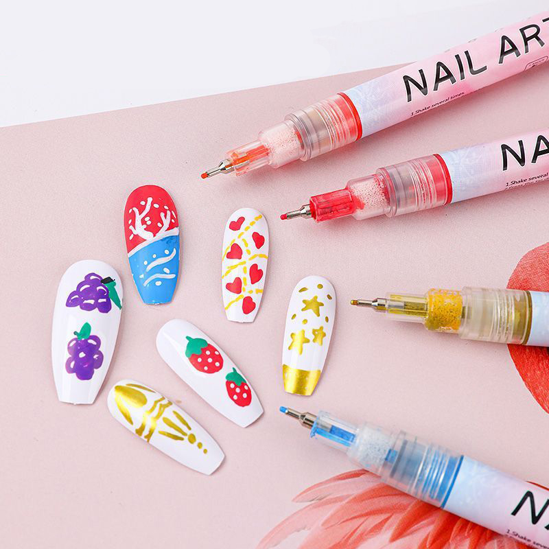 Nail Graffiti Pen for 3D Nail Art DIY Gel Polish Nail Painting Manicure Tools Paint Pens