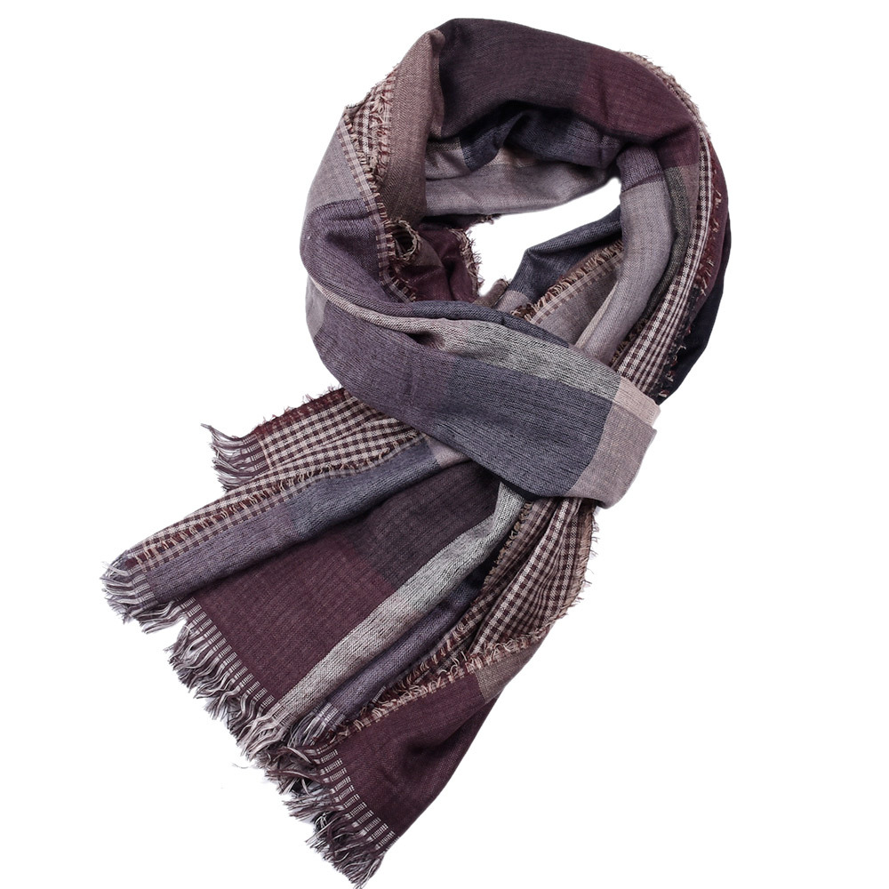 Wholesale Winter Warm Grid Designer Women Wool Scarf Luxury Scarves Shawls