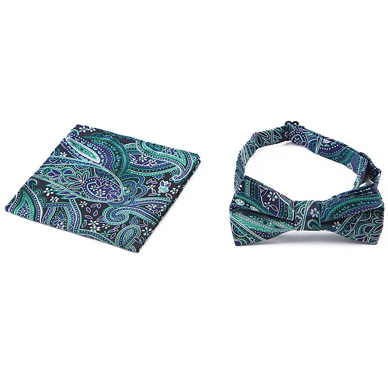 Оптовая продажа мужской Пейсли жаккард Bowtie самостоятельно регулируемый галстук-бабочка Карманный квадратный набор из микрофибры формальный вечерние бизнес-вечеринка шеи галстук набор