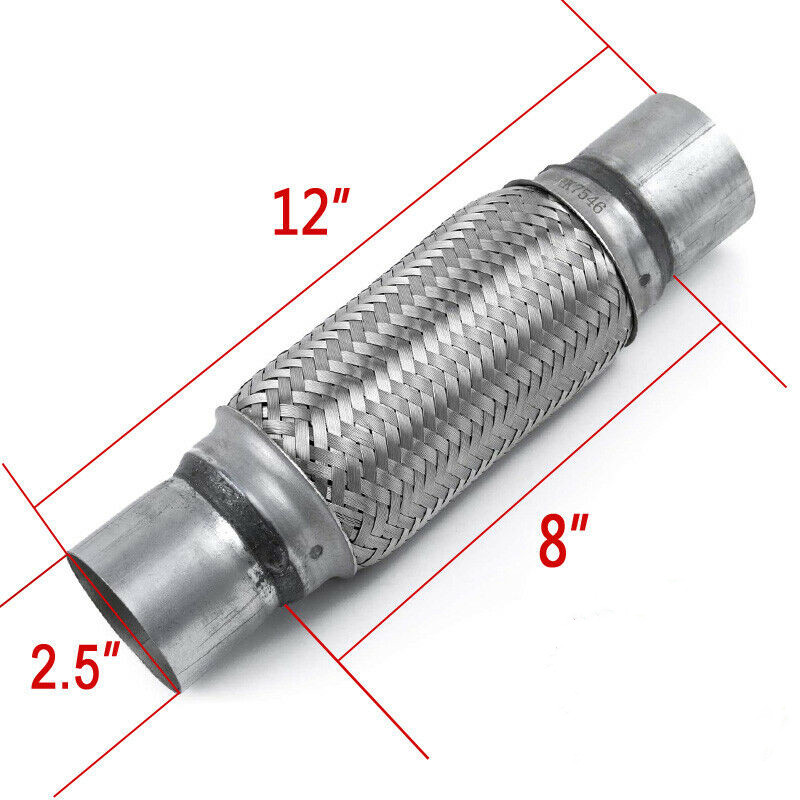 Double braided Exhaust Flex Pipe 2.5 inch inlet/outlet stainless steel 201