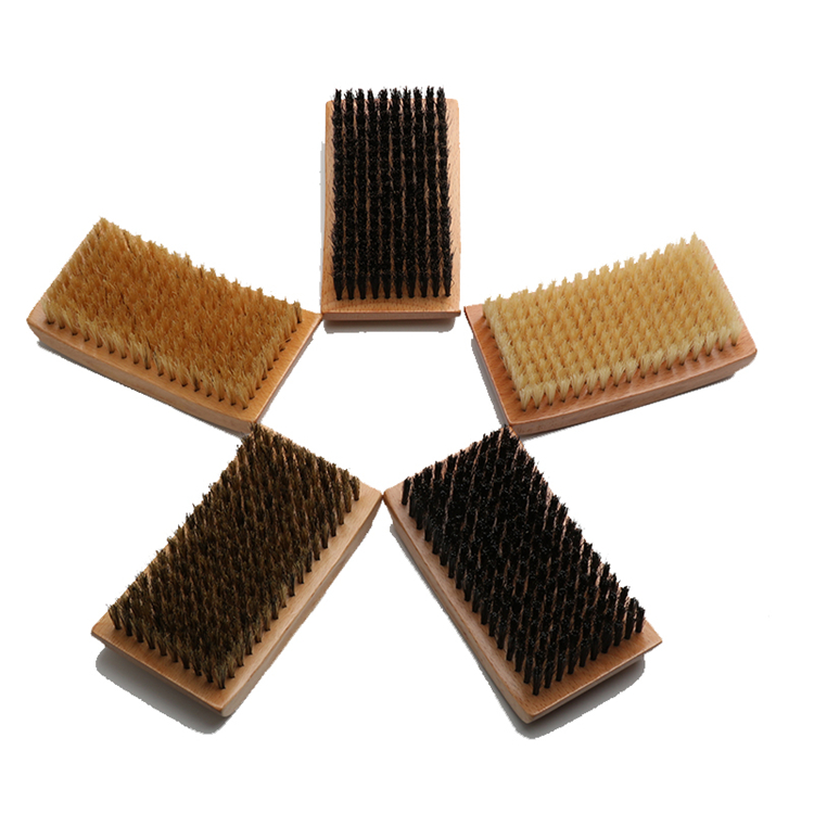 Abeis Premium Men Gift 100% Boar Bristle Beech Natural Wood Square Wave Brush Cleaning For Men
