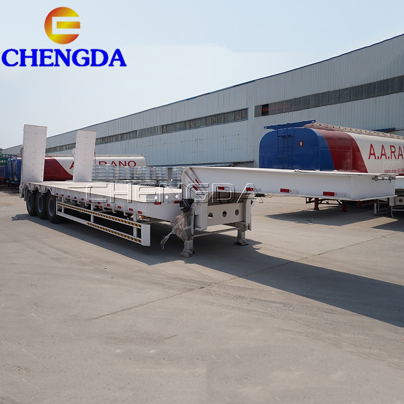 Сверхмощный сильно 3 оси 100Ton механическый обработывающий lowboy низкорамный полуприцеп для экскаватора машины