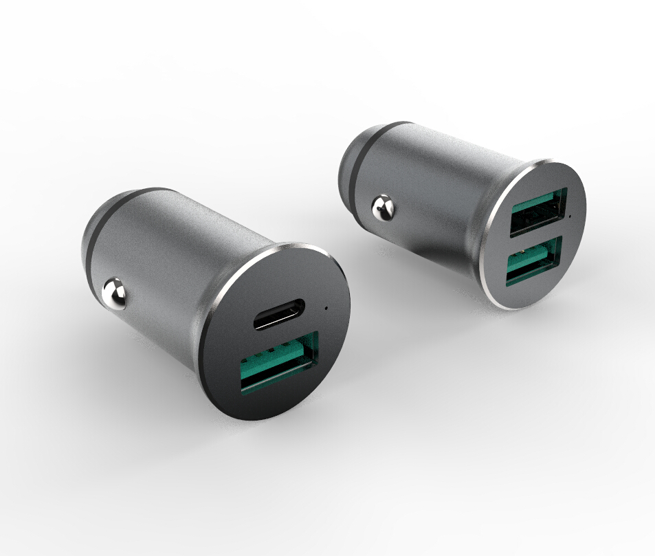 5A 30 Вт QC4.0 прикуриватель USB зарядное устройство с 2 портами Мини Металл Тип C автомобильное зарядное устройство для телефона, быстрая зарядка для iPhone, 12/11/SE/Samsung