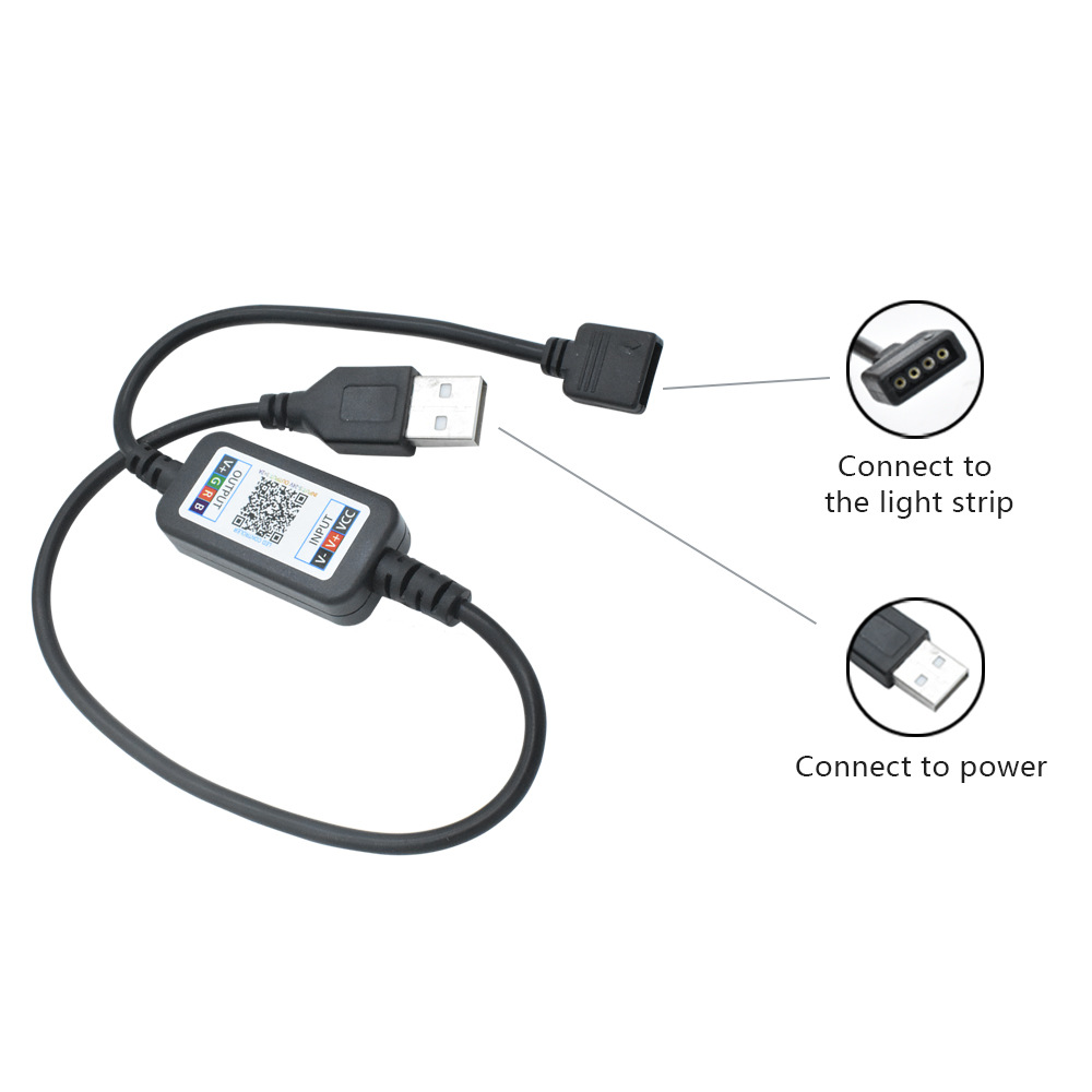 DC5-24V Смарт цветных (RGB) светодиодных лент свет контроллер Диммер USB питания мини BT APP управление