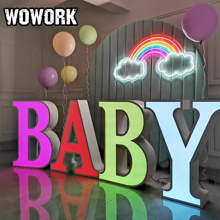 WOWORK fushun 3D твердый реквизит для свадебного торжества и вечеринки пользовательский торт ребенок письмо стол коробка для дня рождения baby shower украшение