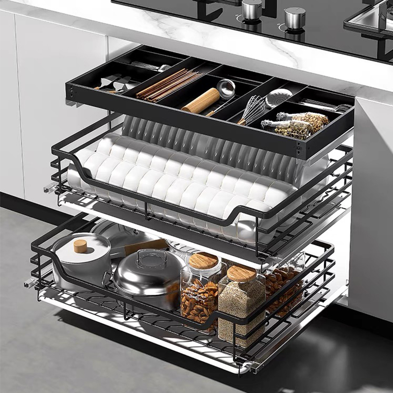 2 Tier Wire Basket Pull Out Shelf Drawer Accessories Pull Out Drawer Wire Basket Pullout Basket Kitchen Cabinet Stainless Steel