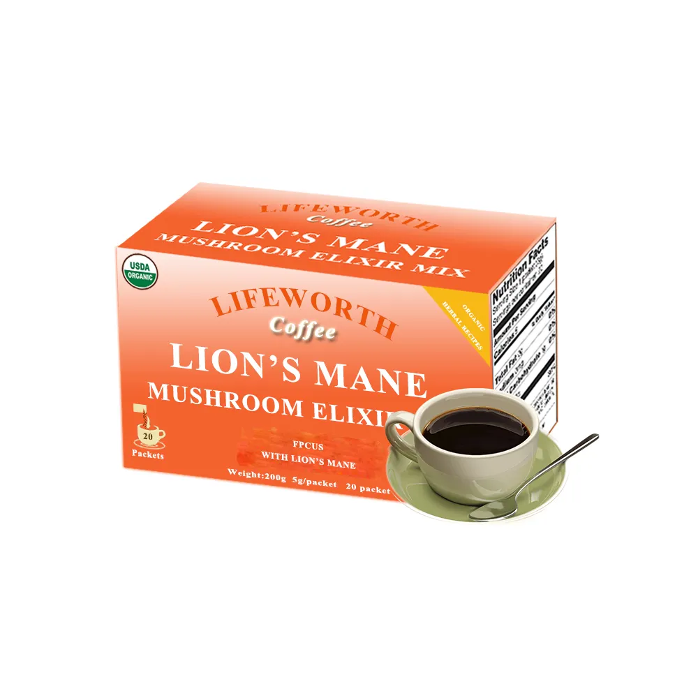 Lifeworth private label lion's mane mushroom instant coffee powder