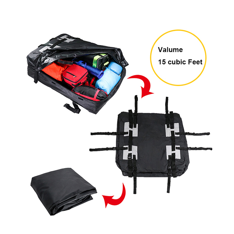car roof boxes high quality durable waterproof folding car roof top bag for traveling with large capacity
