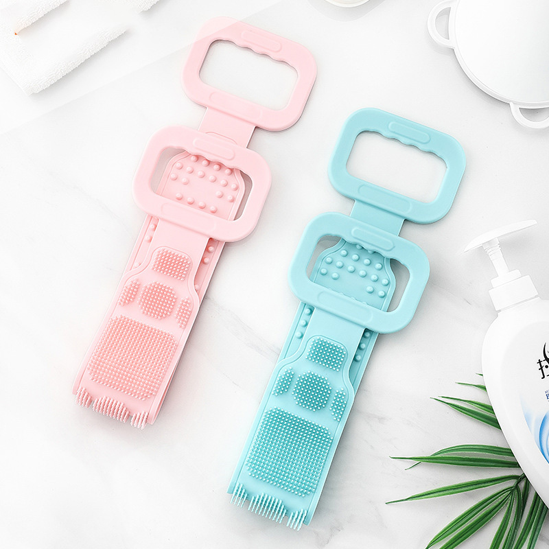 Silicon Body Scrubber Towel Back Clean Shower Strap bath Wash Scrubber Belt Silicone Body Brush