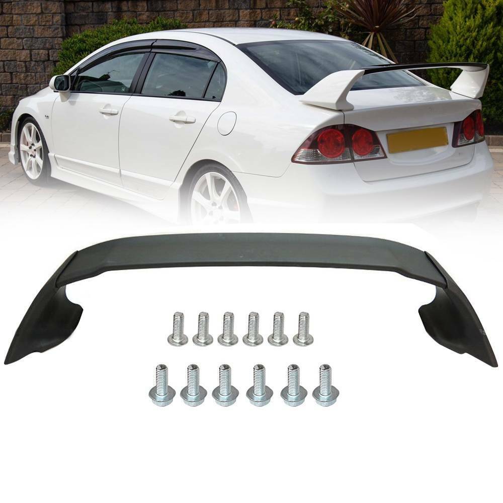 For 2012 2013 Honda Civic 9TH Gen 4-Sections Rear Trunk Lip Wing Spoiler ABS Plastic Unpainted Auto Parts Carbon Fiber Spoilers