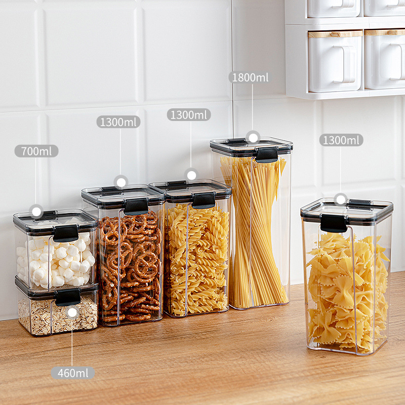 Food Storage Container Plastic Kitchen Refrigerator Noodle Box Multigrain Storage Tank Transparent Sealed Cans