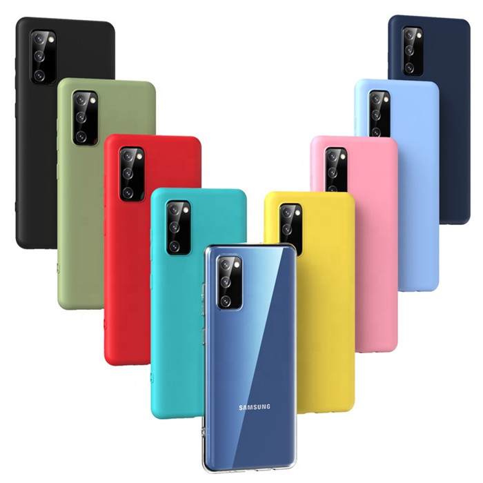 Hot Selling TPU Candy Color Soft Silicone Mobile Phone Back Cover For Samsung Galaxy S20 FE