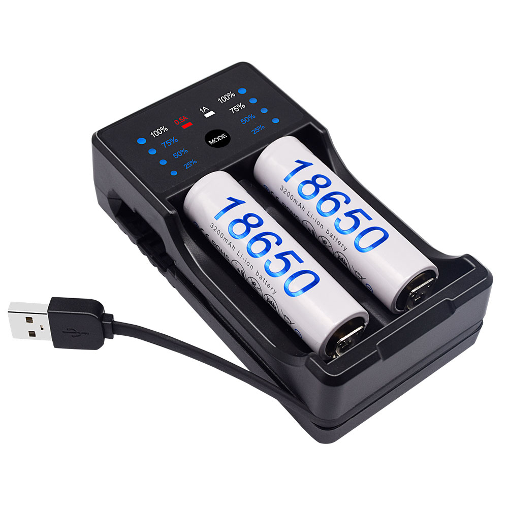 OEM оптовая торговля умная AA, AAA, Ni-MH/Ni 18650 26650 литиевая батарея стрельба из лука Двойные слоты USB зарядное устройство