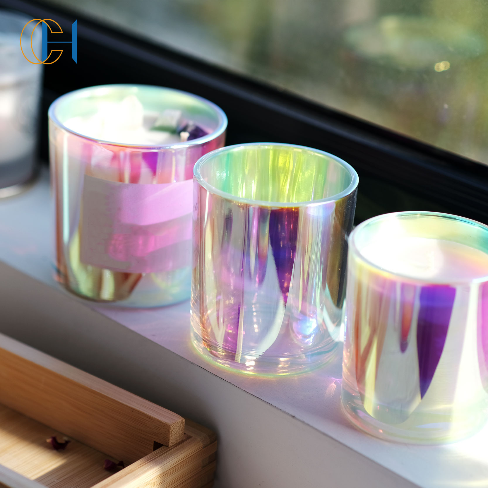 OEM Price Wholesale Fashion Luxury Fragrance Crystal Infused Gemstone Soy Candles Ceramics Jar Candle Glass Holders