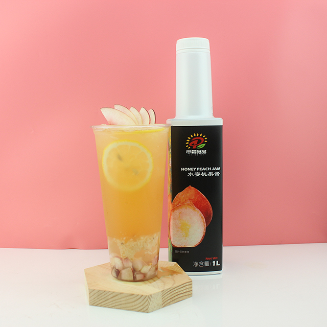Peach Fruit Comcentrate with Pulp made with real peach fruit juice peach Syrup specializes in milk tea shop and beverage shop