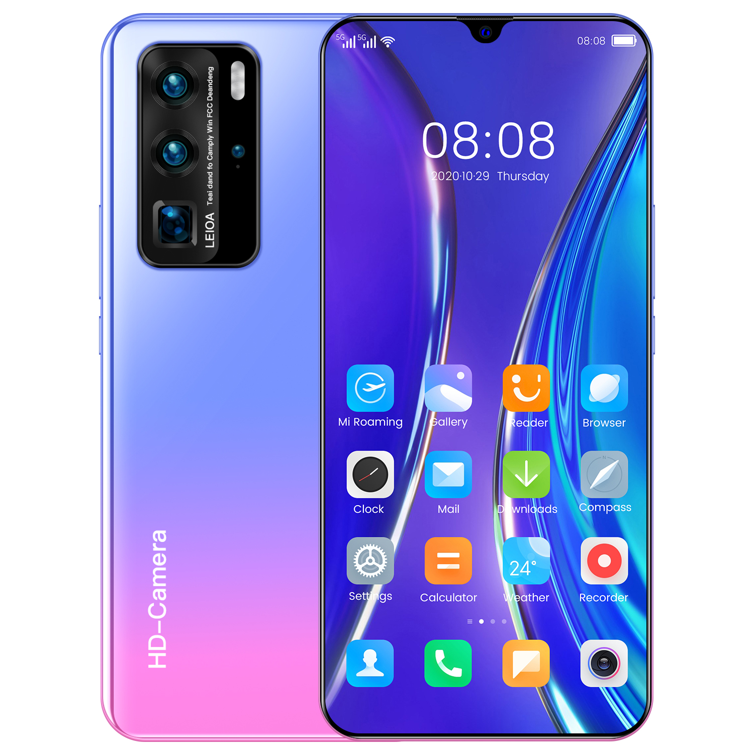 Лидер продаж на Amazon, новые мобильные телефоны P40 pro, 12 Гб + 512 ГБ, Android, 7,1 дюйма, недорогой смартфон по индивидуальной цене, мобильный телефон OEM/ODM