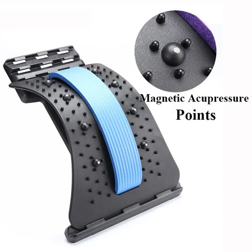 Multi-Level Lumbar Support Spine Deck with Magnetic Acupressure Points Back Cracker Effective for Scoliosis