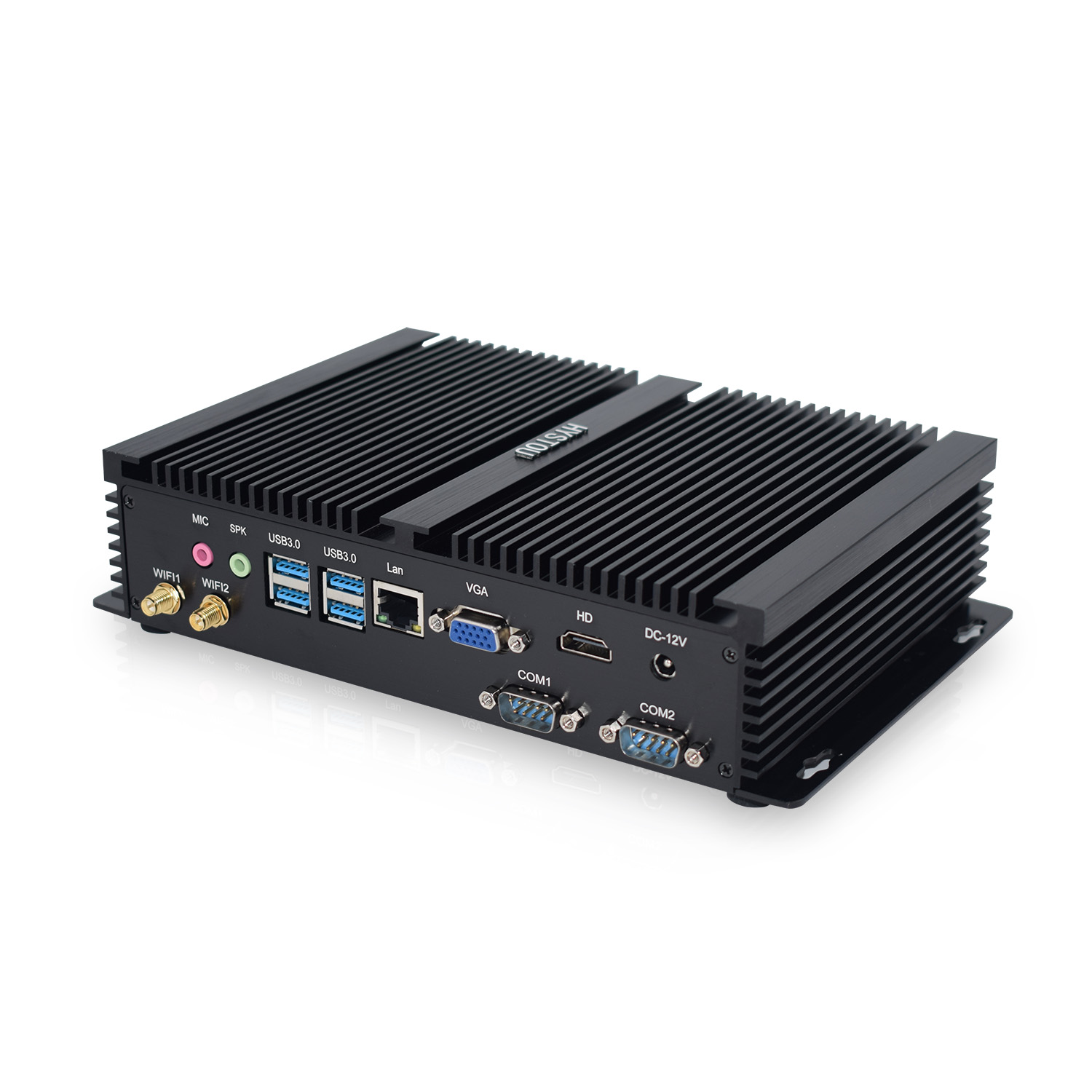 HYSTOU мини промышленный ПК Intel Core i3 5005u компьютерный игровой Настольный Win10 Pro RS232 мини ITX чехол