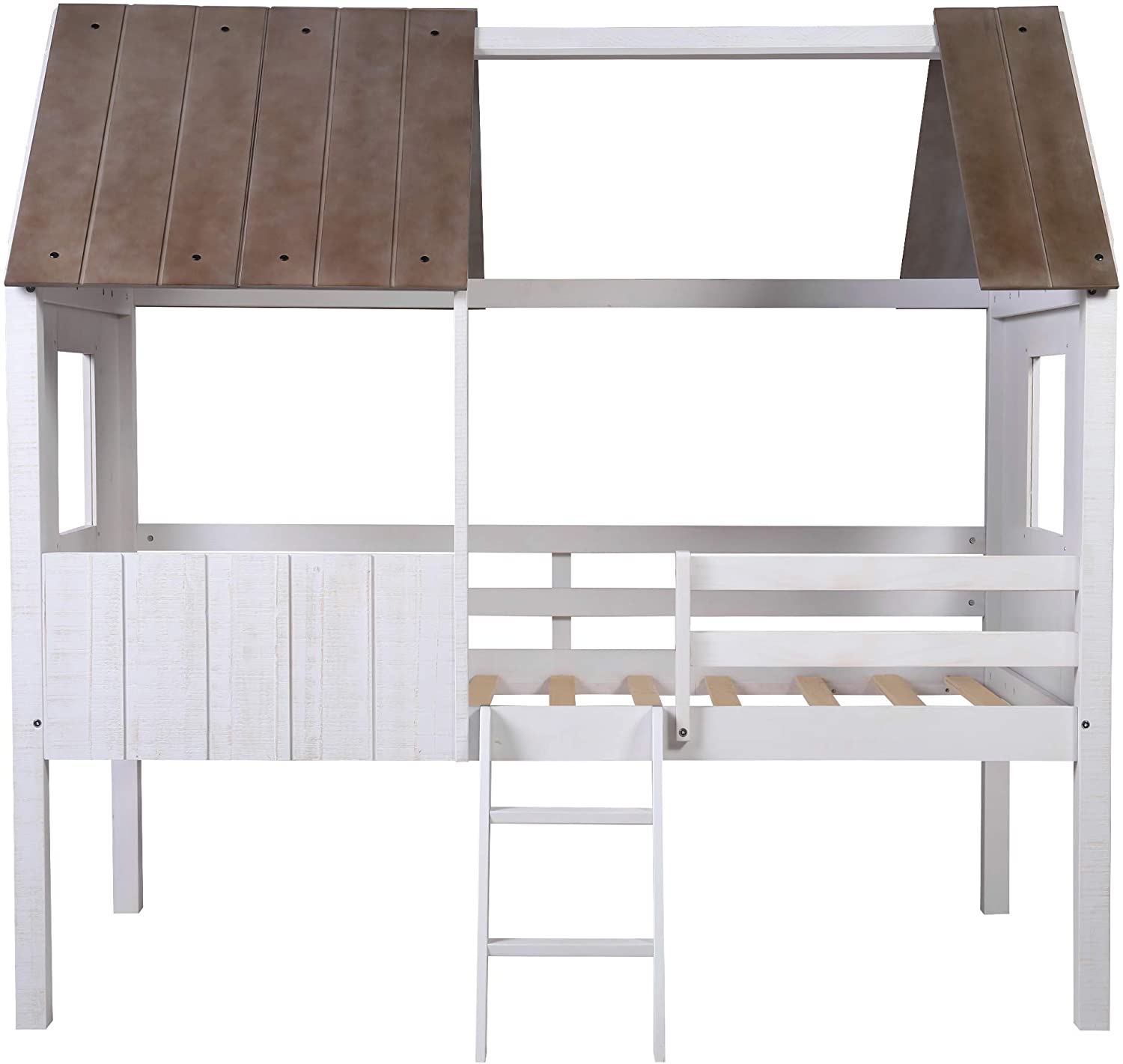 Wooden twin size Children house bed frame bunk bed loft bed