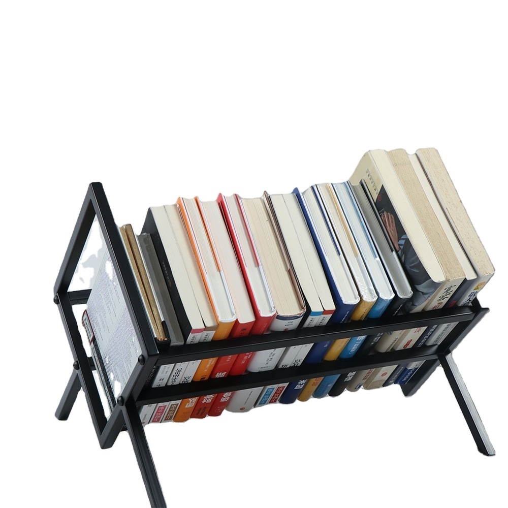Desktop Iron Book Organizer Storage Display Holder Metal Magazine Rack CNLF