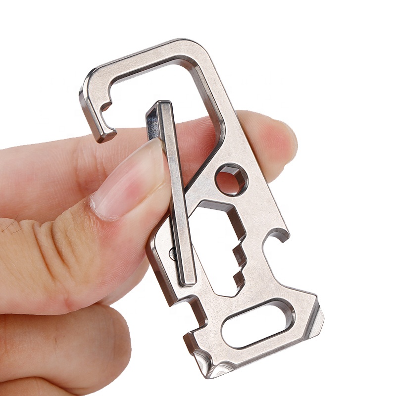 Multifunction EDC Titanium Camping Tools Safety Carabiner Hook Outdoor Key Ring For Christmas Tourism