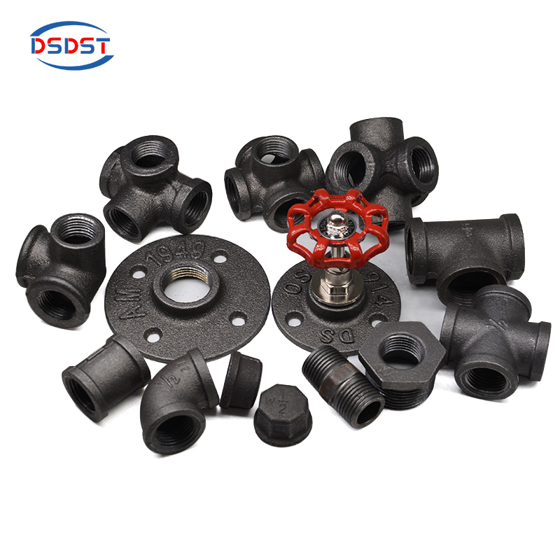 RTS DIY Pipe Parts black floor flanges home furnishing 3/4" Black Street Elbow Decorative Pipe Decor For Pipe Furniture