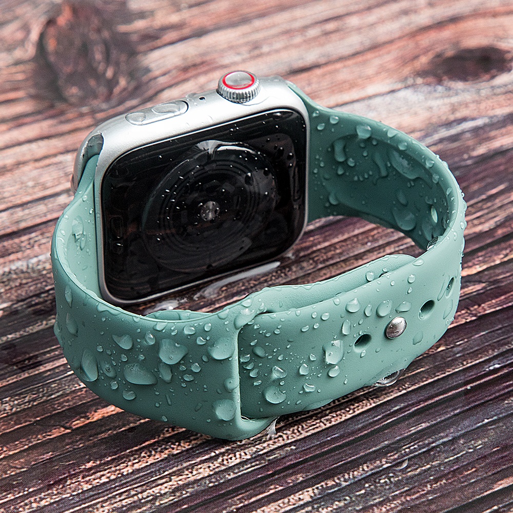 Ремешок сменный силиконовый для Apple Watch band series 6 5 4 3 2 1 SE, классический браслет для iwatch band 38 40 42 44 мм