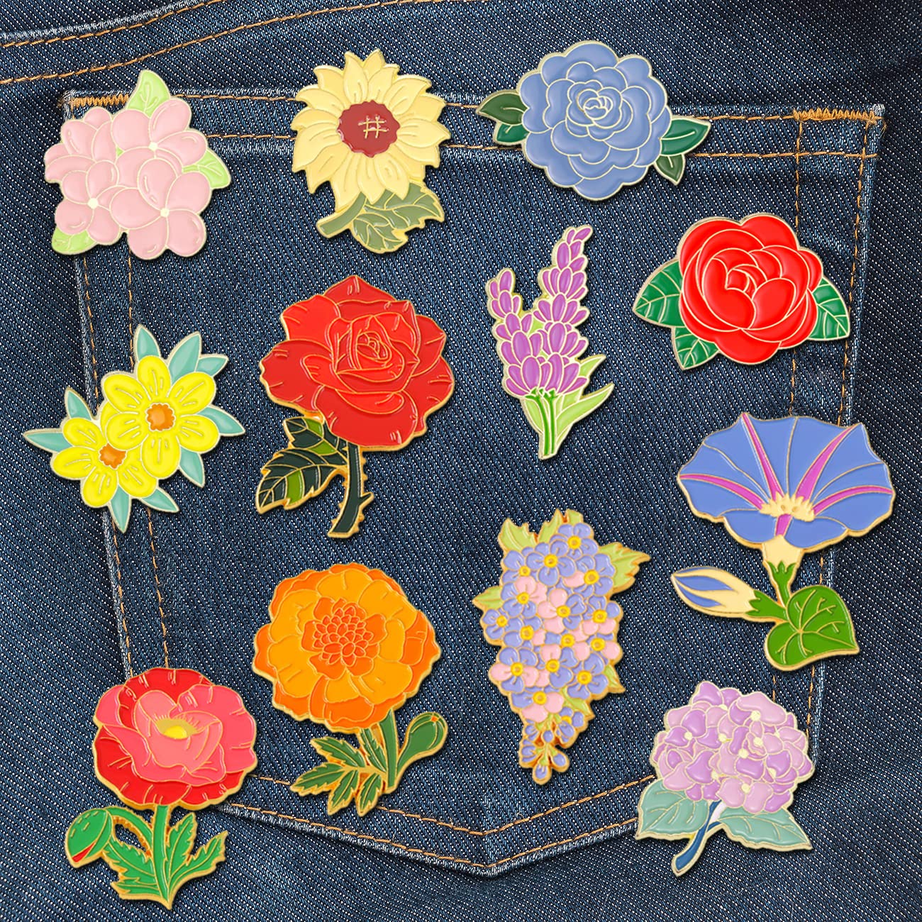 OEM Custom Creative Flower Badge Kawaii Iron Metal Crafts Hard Enamel Lapel Pins For Hats Suit