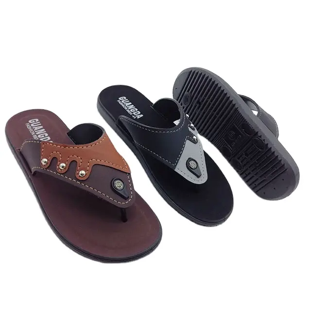 2020 nice design man pvc slipper sandal shoes leather mens slippers