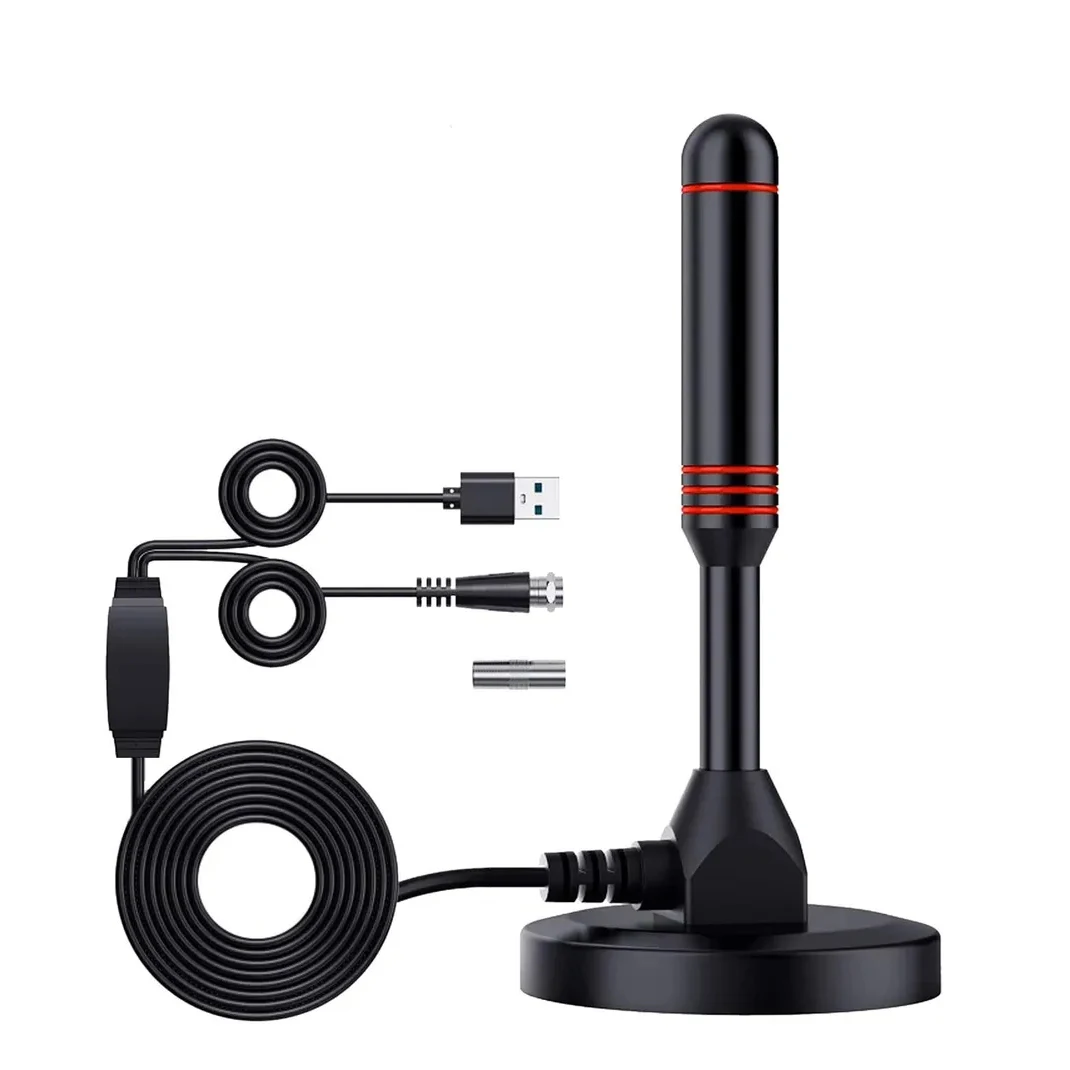 360 Degree HDTV Antenna Vhf/uhf 40-890mhz Outdoor Indoor 200 Miles HDTV Digital TV Rotating Antenna with Magnetic Base