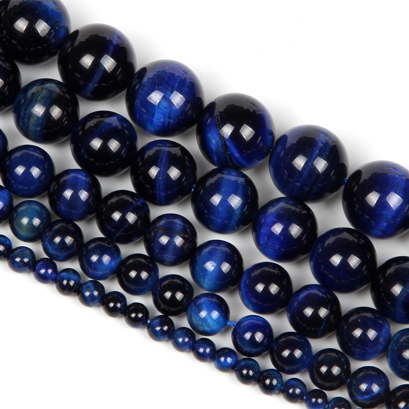 Natural Blue Tiger Eye Stone Beads Round Loose Beads 4 6 8 10 12 14mm Beads for Diy Jewelry Making Bracelet Necklace Earrings