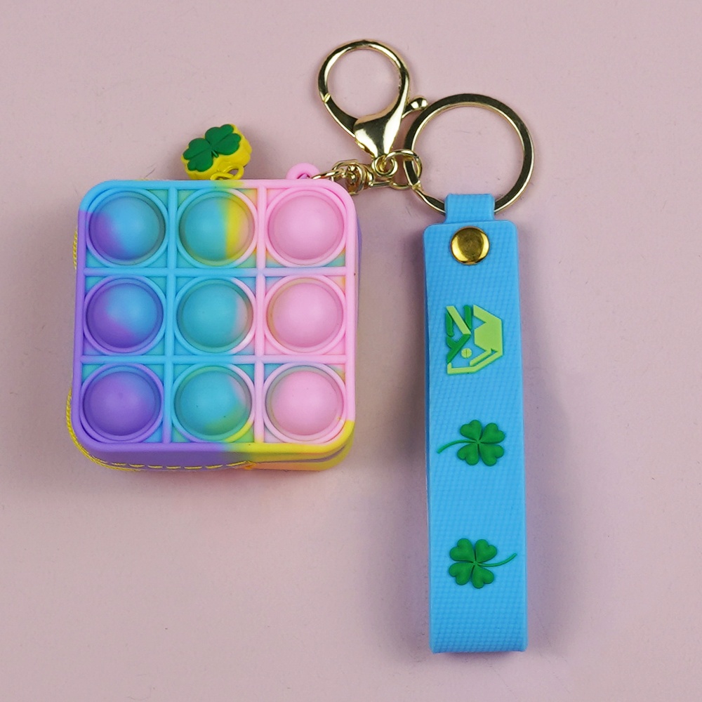 Modern Fashion Small Soft Silicone Pop Squeeze Coin Purse Zipper Wallet Bag