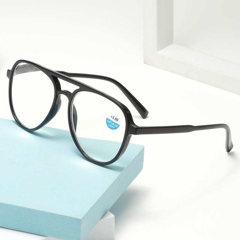 OEM Wholesale Unisex Reading Glasses with Anti-Blue Light Lens Black Clear White Gold Plastic Frame Cheaper Option for Men Women