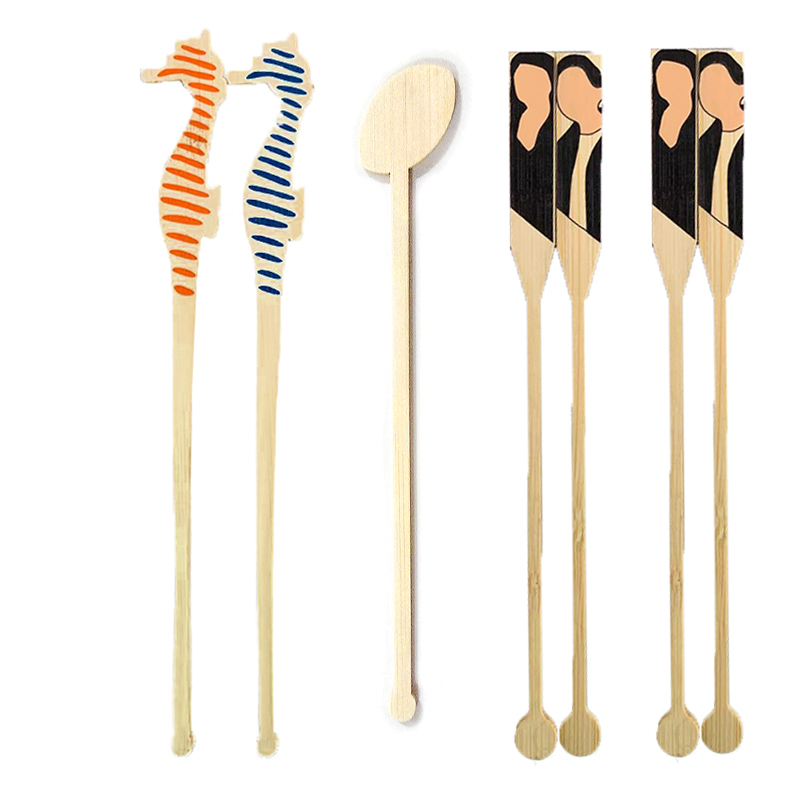 Specializing production of unique design cocktail stirrer swizzle bamboo cocktail sticks