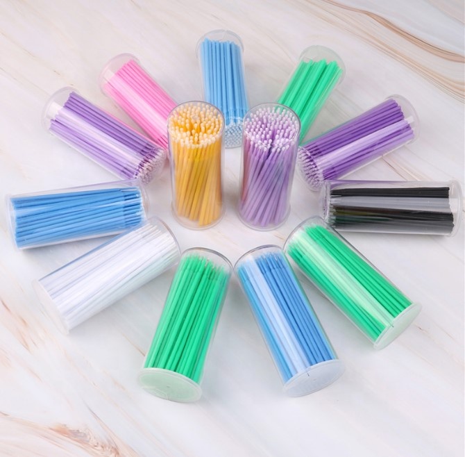 100 шт./упак. микро щетки одноразовые Microbrush Аппликаторы оптовая продажа ресниц для наращивания удалить накладные ресницы ватный тампон