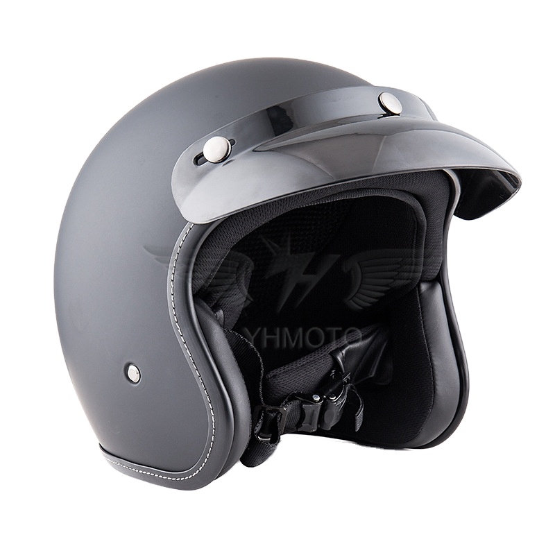Низкопрофильный мотоциклетный шлем YHMOTO Cafe Racer, новинка, мотоциклетный Ретро шлем пилота, винтажный мотоциклетный шлем
