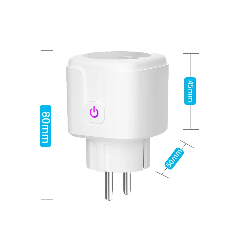 Smart EU Power Socket Wifi Connect 16a Smart Socket Wifi Plug Tuya Smart Electrical Socket