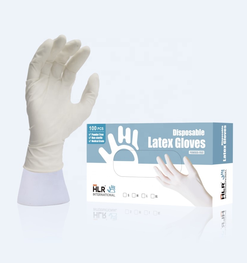 HLR Latex Glove Powder Free High Quality Box packing Disposable Gloves