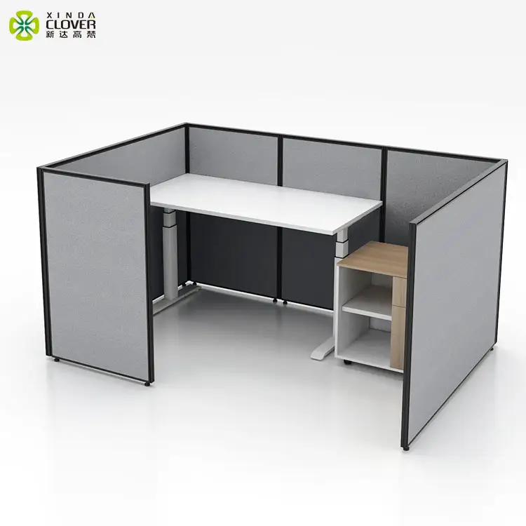 aluminum partition modular 4 person seater l shape office cubicle workstation