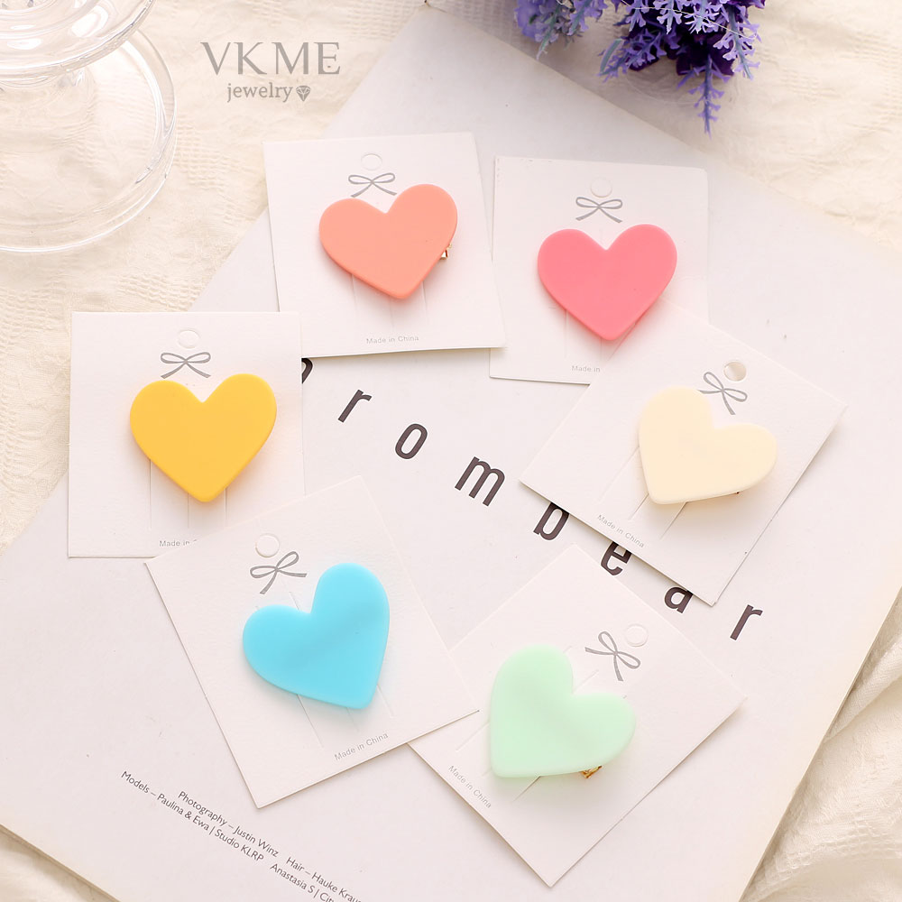 VKME New Design Simple Love Heart Women Girls Cute Hair Clips For Women Jewelry