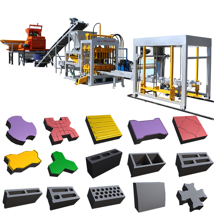 Hf Qt6-15D Automatic Concrete Hollow cement bricks cost Block Brick Equipment Pallet and pavers Machine price block machine