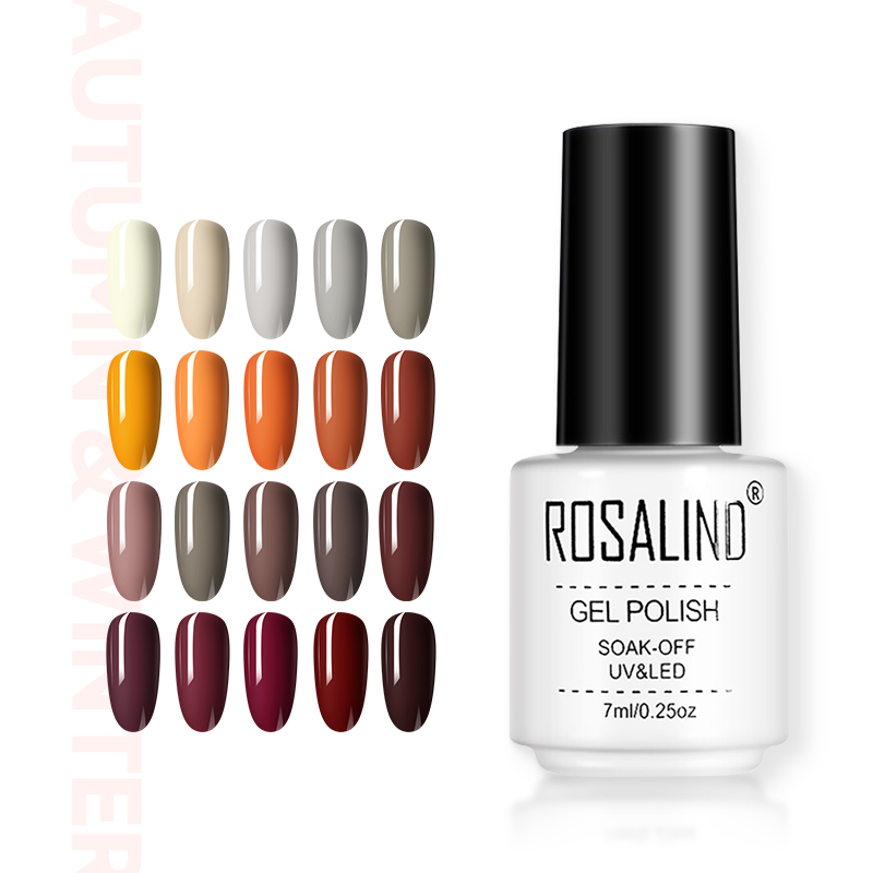 Rosalind professional manicure 7ml autumn & winter colors gel nail polish oem custom logo soak off uv gel polish for nails art