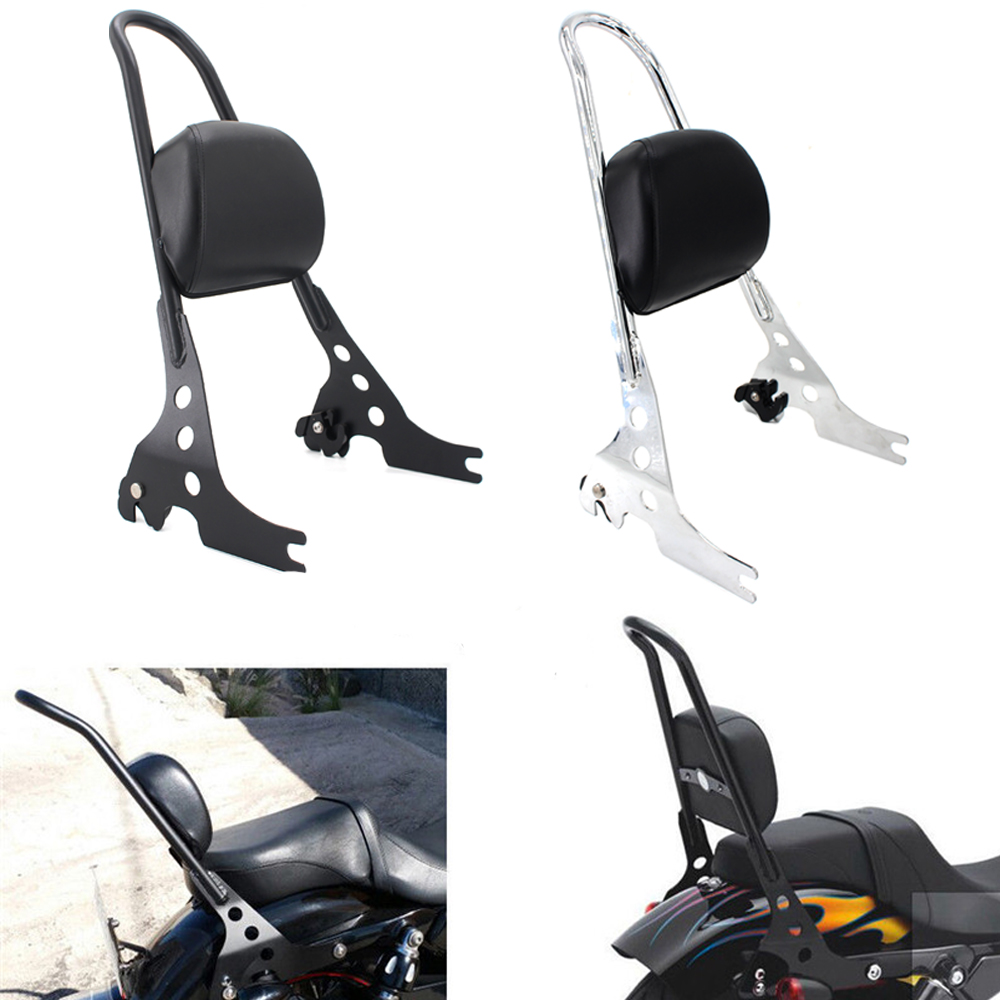 Motorcycle Sissy Bar Passenger Seat Backrest Cushion Pad for Harley Sportster 883 1200 XL 883C 883R