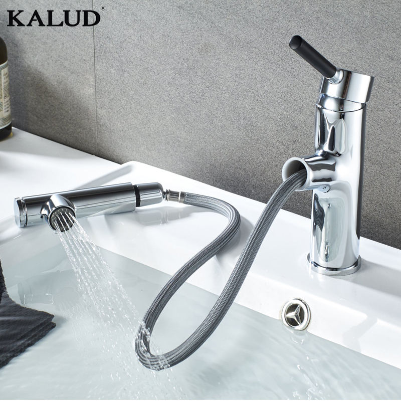 Professional Faucet Manufacturer Factory Price Sanitary Ware Brass Hot and Cold Single Handle Pull basin mixer bathroom Faucet