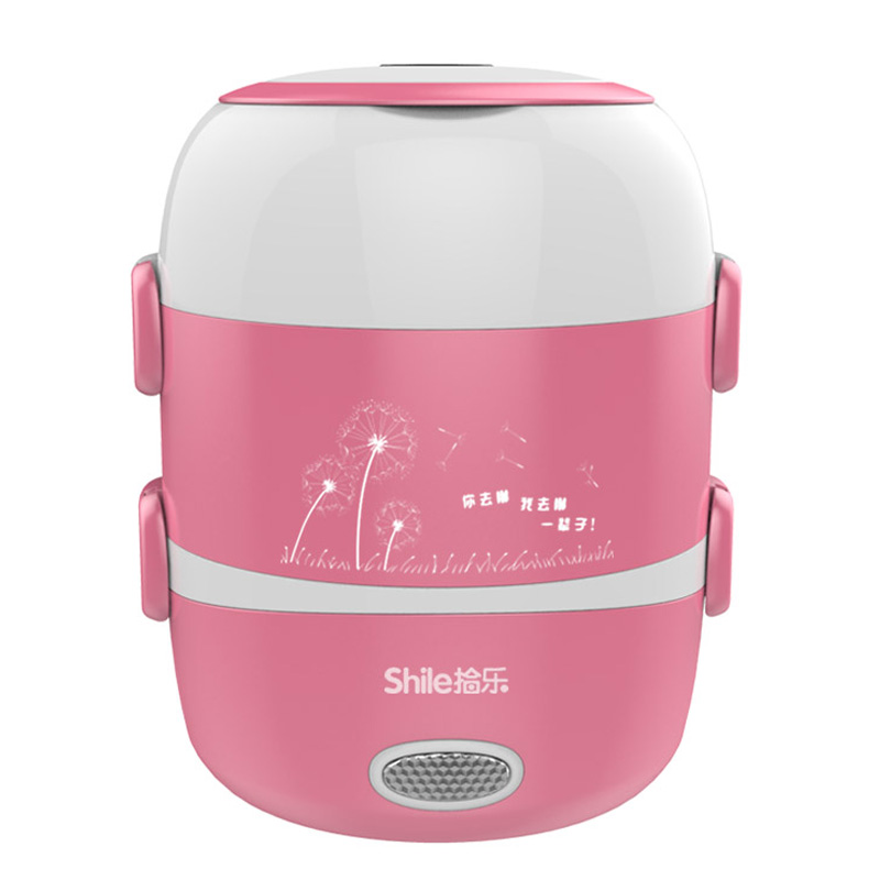 110V~220VPortable double-layer electric heating food box stainless steel lunch box small rice cooker