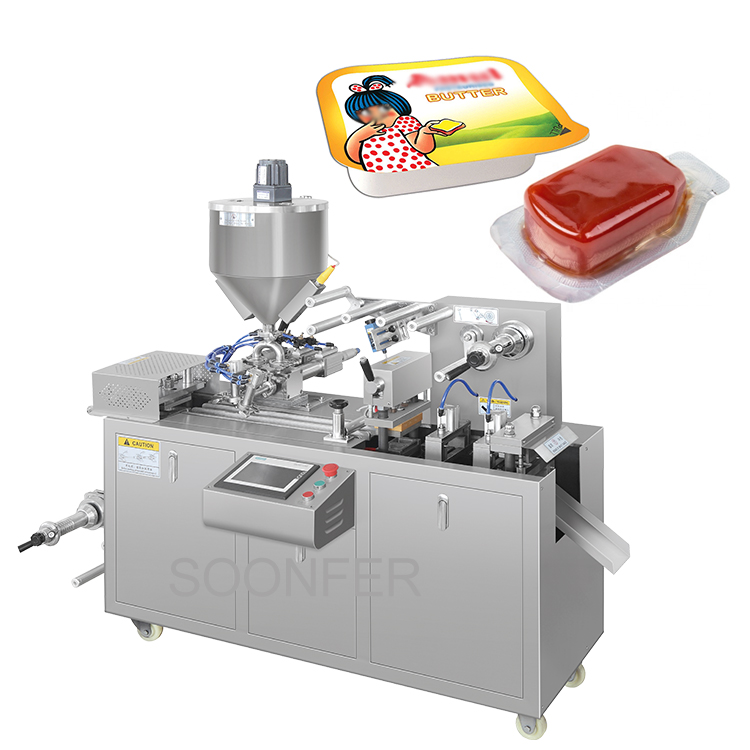CE certified automatic small cup jam ketchup tomato sauce butter honey blister pack packing machine