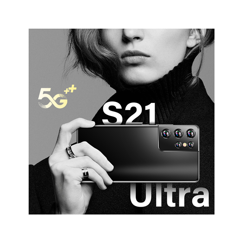 Разблокированный смартфон S21U, 2021x3440, 10 ядер, Android 1440, 12 + 512 ГБ, 5G